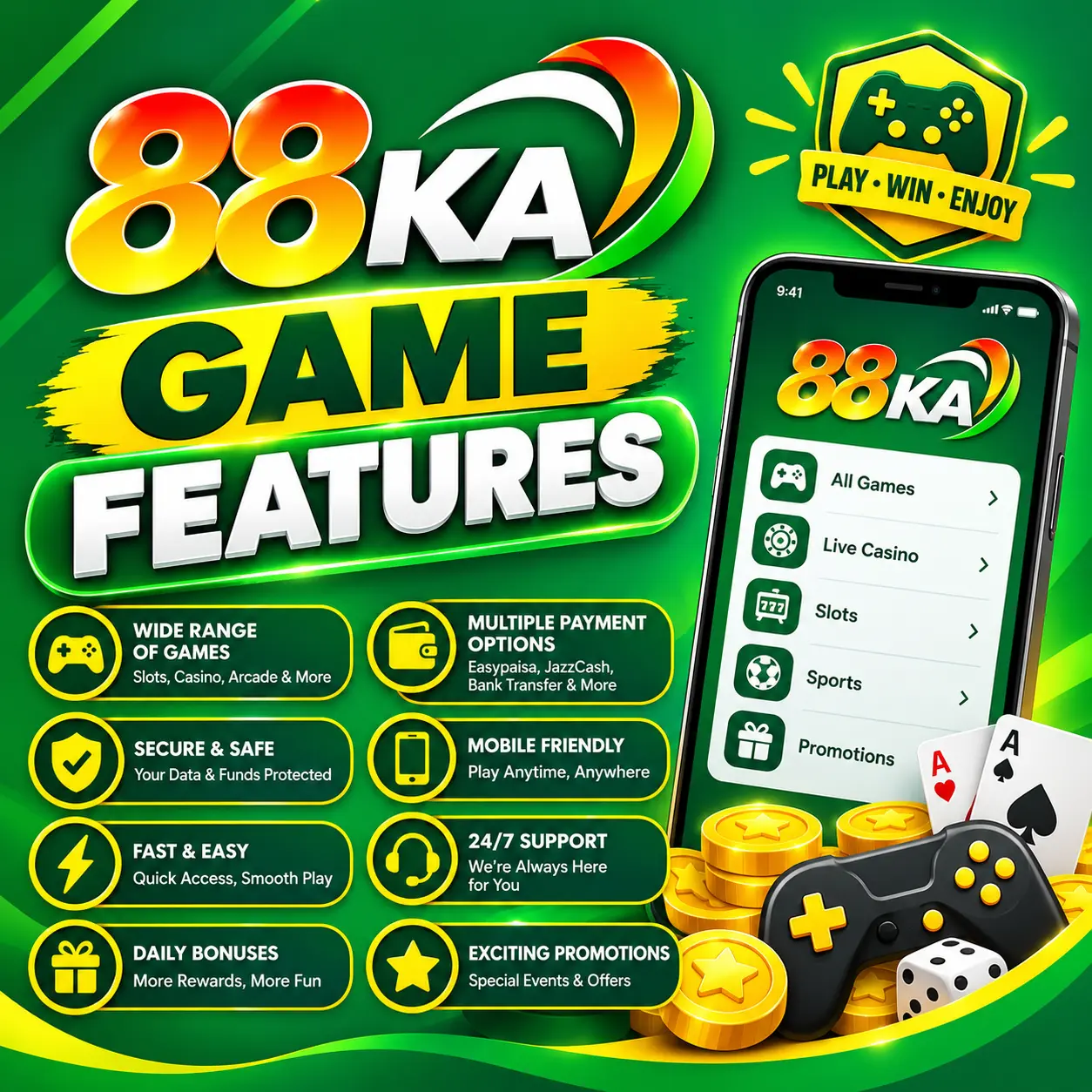 88 KA Game Features